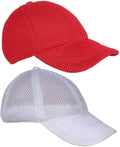 Fashmade White And Red Full Mesh/Net Cap Combo For Boys/Men And Women/Girls(Pack Of 2 Caps)
