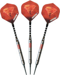 Elkadart Tornado 90% Tungsten Soft Tip Darts With Storage/Travel Case, 2 Black/4 Red Rings, 16 Grams