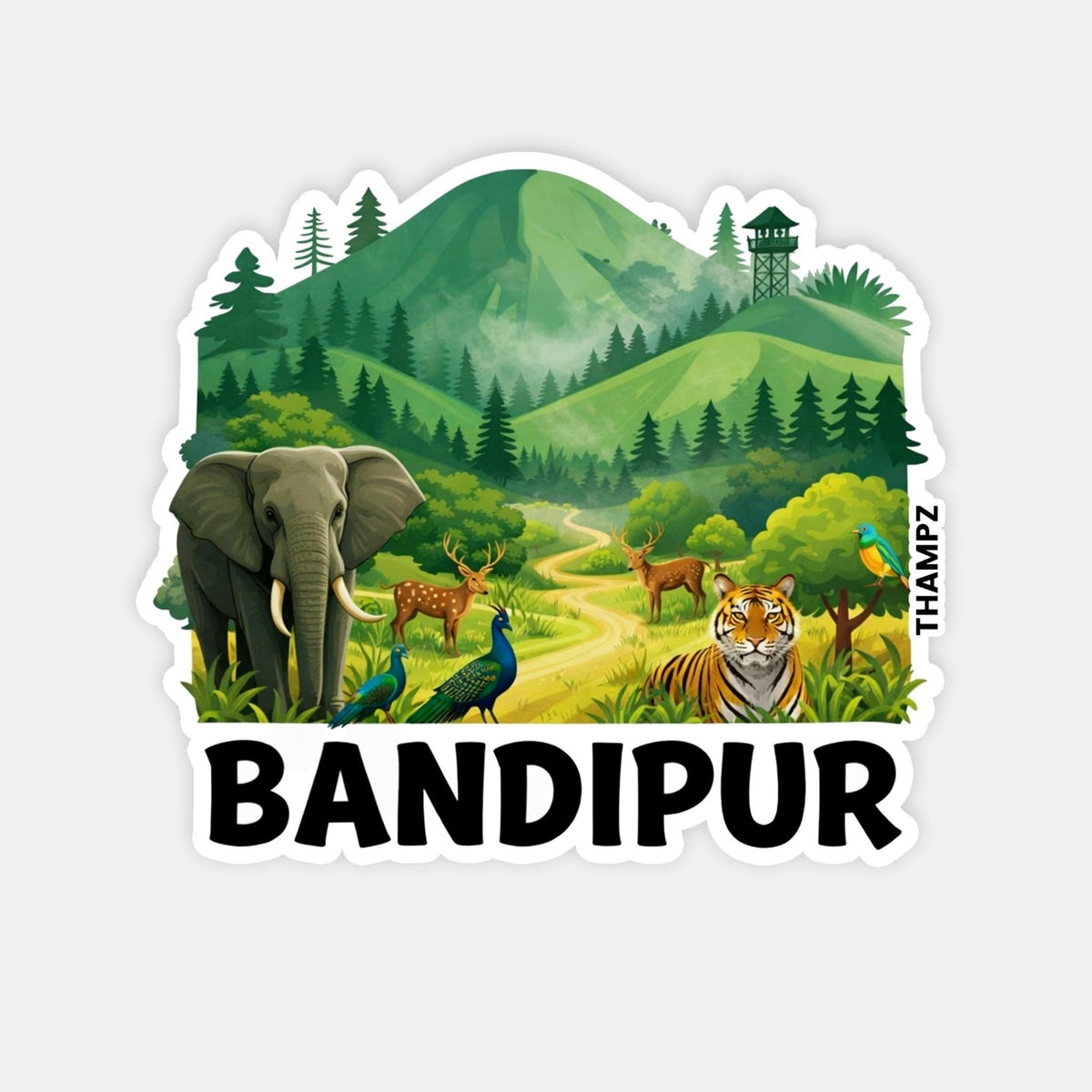 THAMPZ Bandipur 3D Embossed Flexible Fridge Magnet 0.5mm Decorative with Strong Hold | Refrigerator Magnet for Notes, Photos &