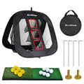 DURARANGE Pop-up Golf Chipping Net Set - Foldable Training Kit with 2 Hitting Mats, 6 Practice Balls, 6 Foam Balls - Ultimate Go