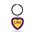 Rico Industries Ncaa Lsu Tigers Ncaa Rhinestone Heart Colored Keychain, Purple, 3-Inches In Length