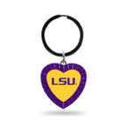 Rico Industries Ncaa Lsu Tigers Ncaa Rhinestone Heart Colored Keychain, Purple, 3-Inches In Length
