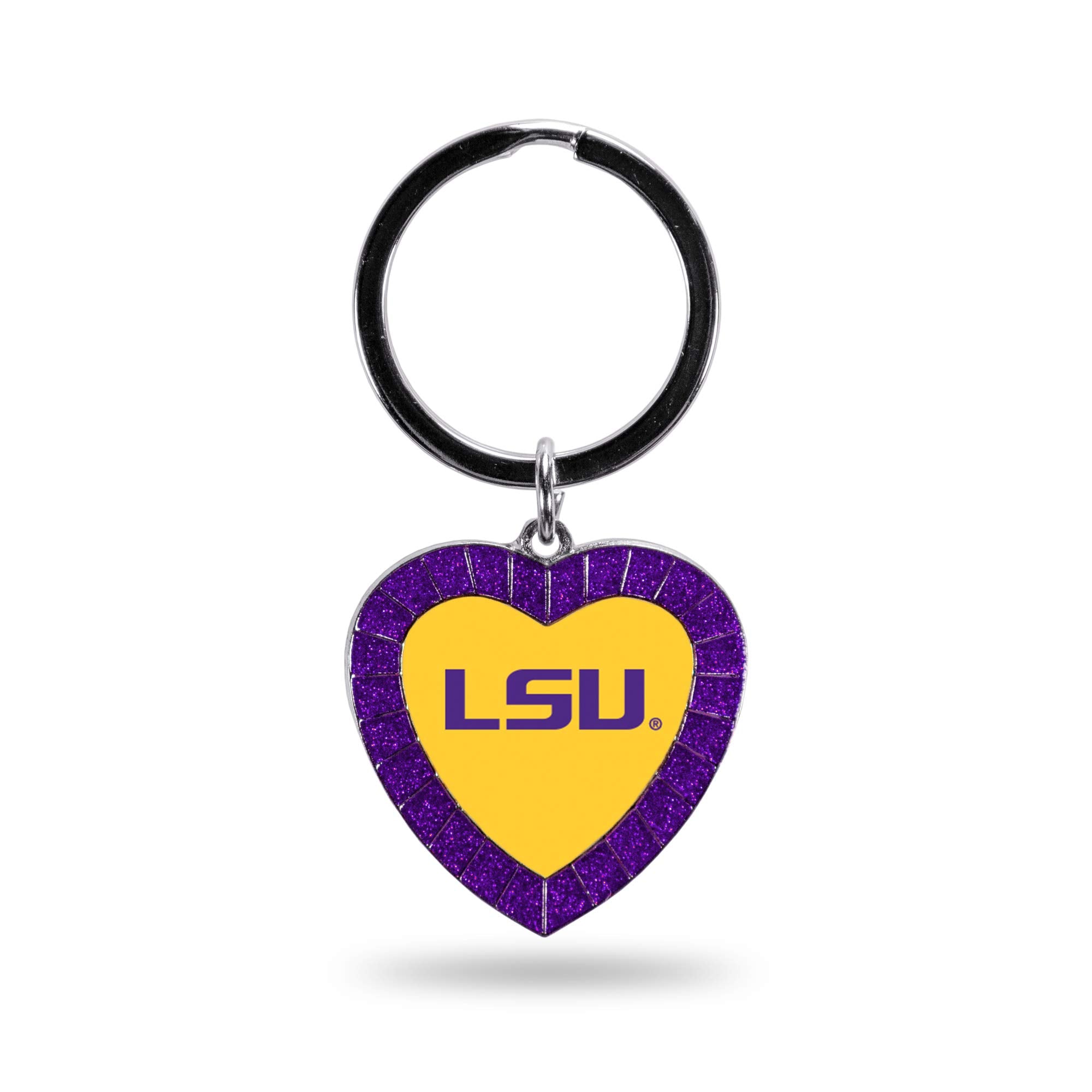 Rico Industries Ncaa Lsu Tigers Ncaa Rhinestone Heart Colored Keychain, Purple, 3-Inches In Length
