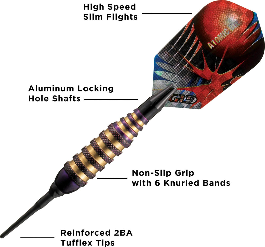 Viper Atomic Bee Soft Tip Darts, Purple, 16 Grams