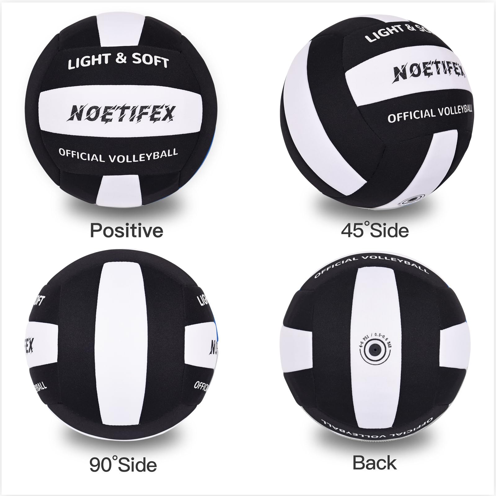 Noetifex Soft Volleyball-Super Soft Fabric Light Volleyball for Indoor Practice Safe and Quiet Kids Youth Beginners House Yard T