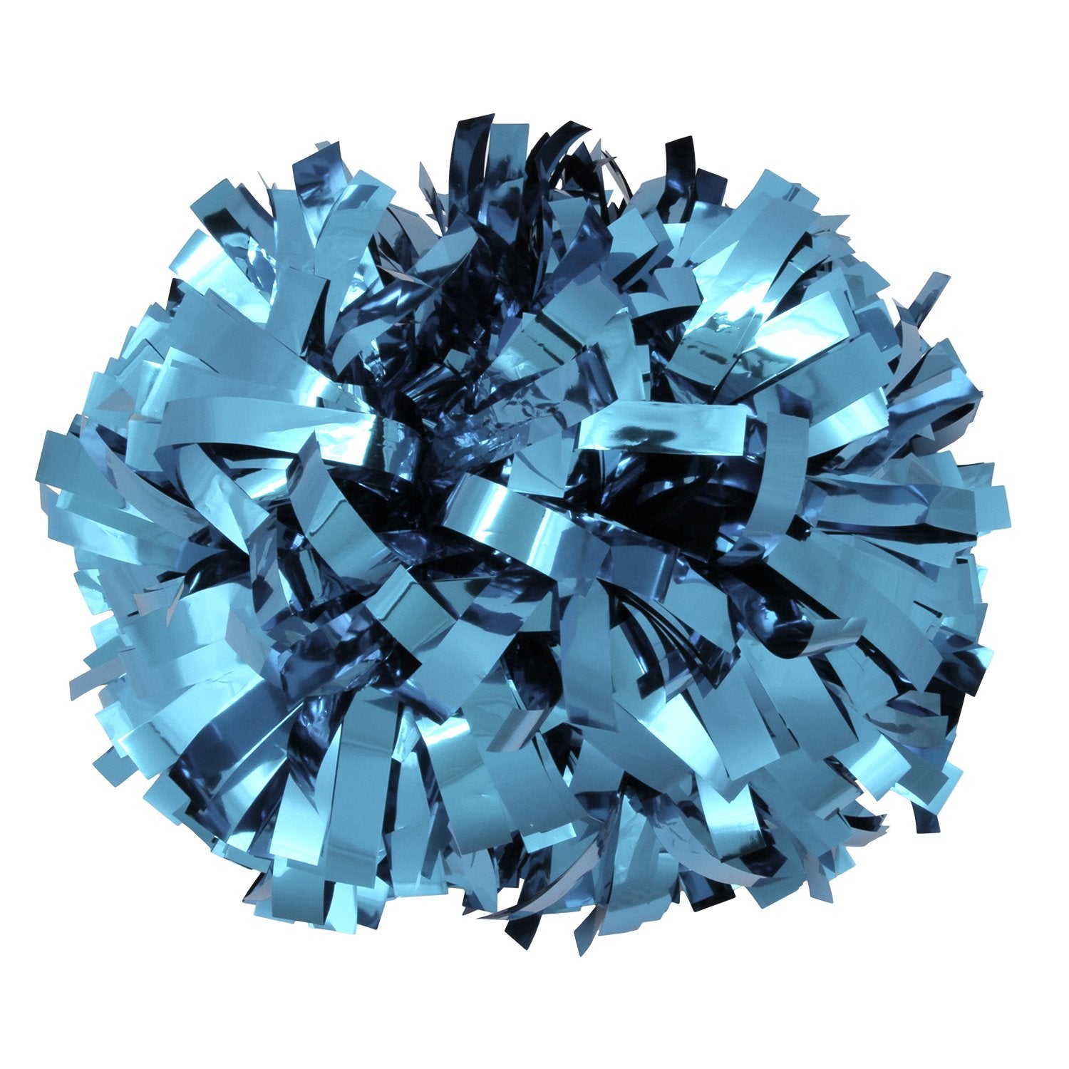 Metallic Cheerleader Cheerleading Pom Poms 6 inch 1 Pair 2 Pieces (Columbia Blue)