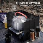 Redcamp 9.5 High Folding Outdoor Stove Windscreen, 10 Plates Aluminum Camping Stove Windshield With Carrying Bag, Lightweight Bu