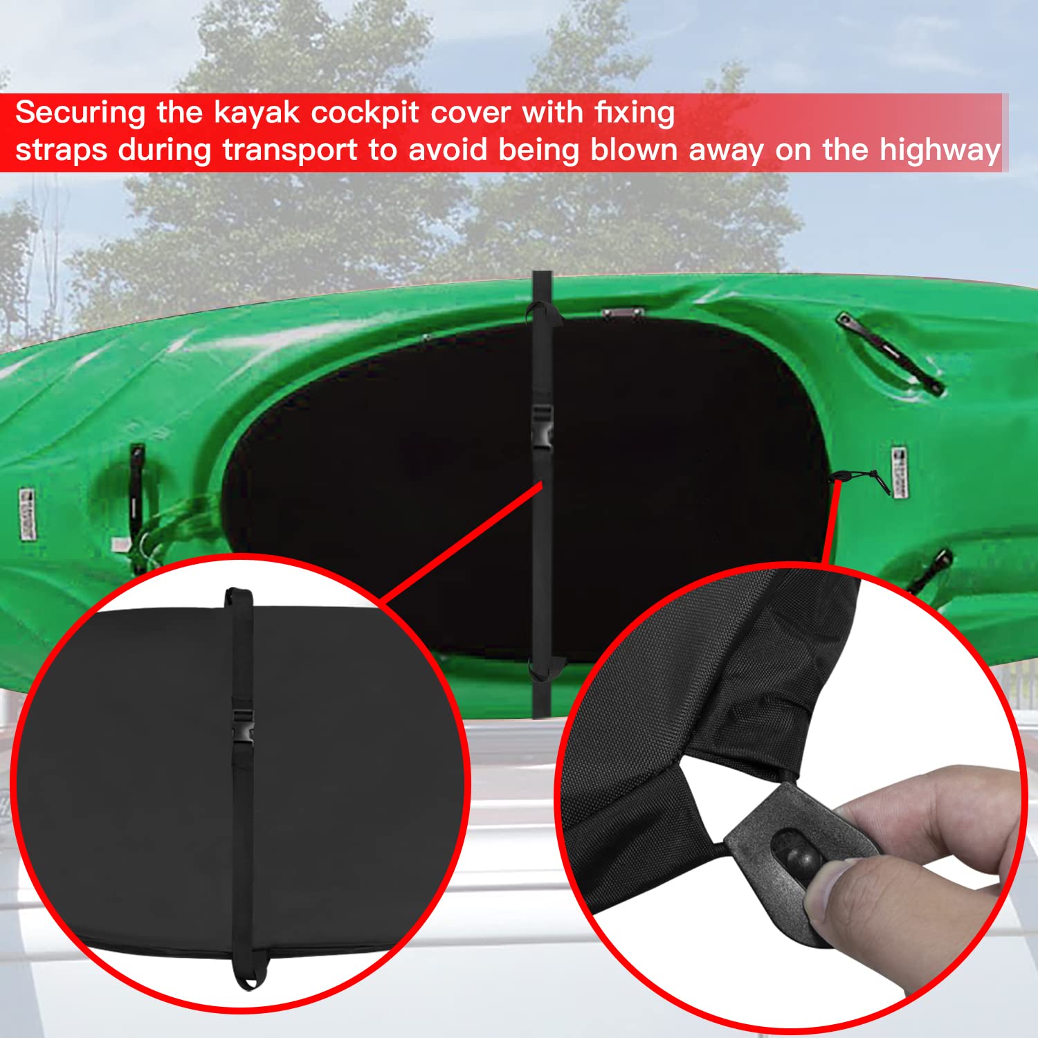 Uceder Waterproof Oxford Cloth Blocking Kayak Cockpit Cover Uv50+ Seal Cockpit Maximum Protection For Your Ocean Cockpit