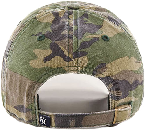 '47 New York Yankees Adjustable Cap Clean Up Mlb, Camo Black, One Size