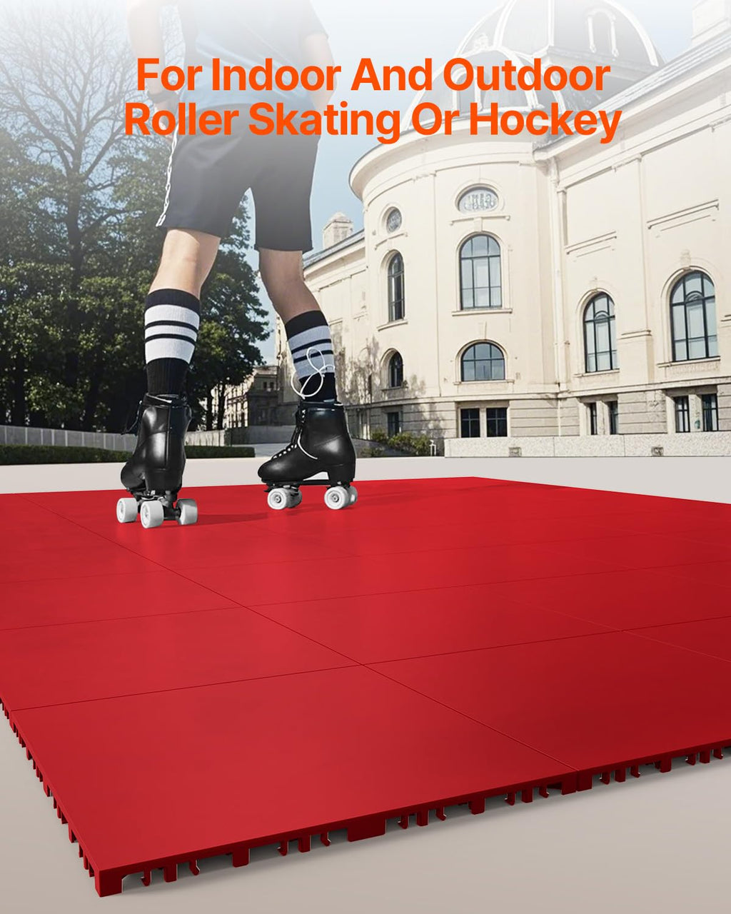 Vevor Dryland Tiles For Hockey Floor Mat, 12 X 12 In 8 Pcs Interlocking Versatile Training Surface, Dance Floor Tiles, Hockey Tr
