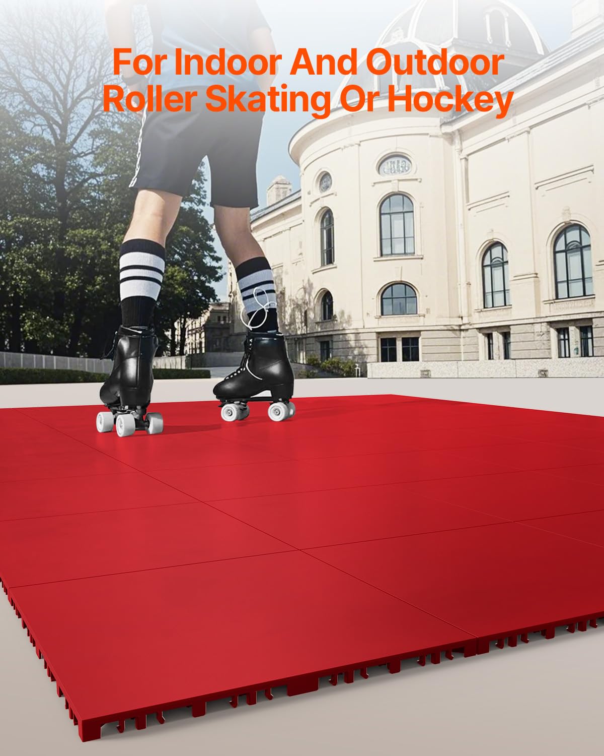 Vevor Dryland Tiles For Hockey Floor Mat, 12 X 12 In 8 Pcs Interlocking Versatile Training Surface, Dance Floor Tiles, Hockey Tr