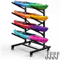 Ultrawesome 4-Tier Single-Sided Kayak Storage Rack with Wheels, Heavy Duty Freestanding Canoe Stand for 4 Kayaks, 400lbs Capacit