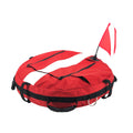 Scuba Dive Float Freediving Buoy. Includes Inner Tube & 8inch Dive Flag Nylon Float Cover with Mesh Bottom (Red&Red and White)