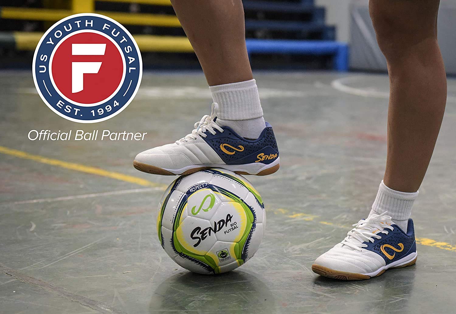 Senda Rio Match Futsal Ball, Fair Trade Certified, Blue/Black, Size 3 (Ages 8-12)