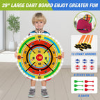 HYES 2 Pack Kids Bow and Arrow with 29 Large Dart Board, LED Light Up Archery Set with 24 Suction Cup Arrows, Indoor Outdoor Spo