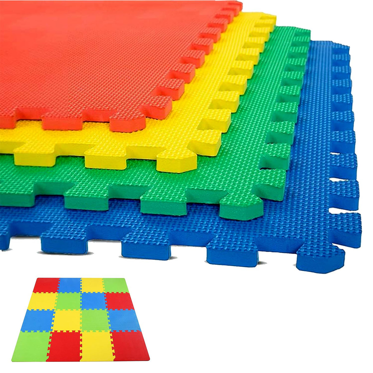 Xtrim Multicolor KidS Play Mat For Floor Cushioning (Set Of 16) Interlocking Tiles, Soft, Durable, EcoFriendly, AntiSlip, Wate