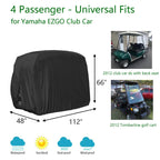 Flymei 4 Passenger Golf Cart Covers, Waterproof Outdoor Golf Cart Cover For Ez Go Club Car Yamaha Golf Carts, Dustproof 4 Seat C