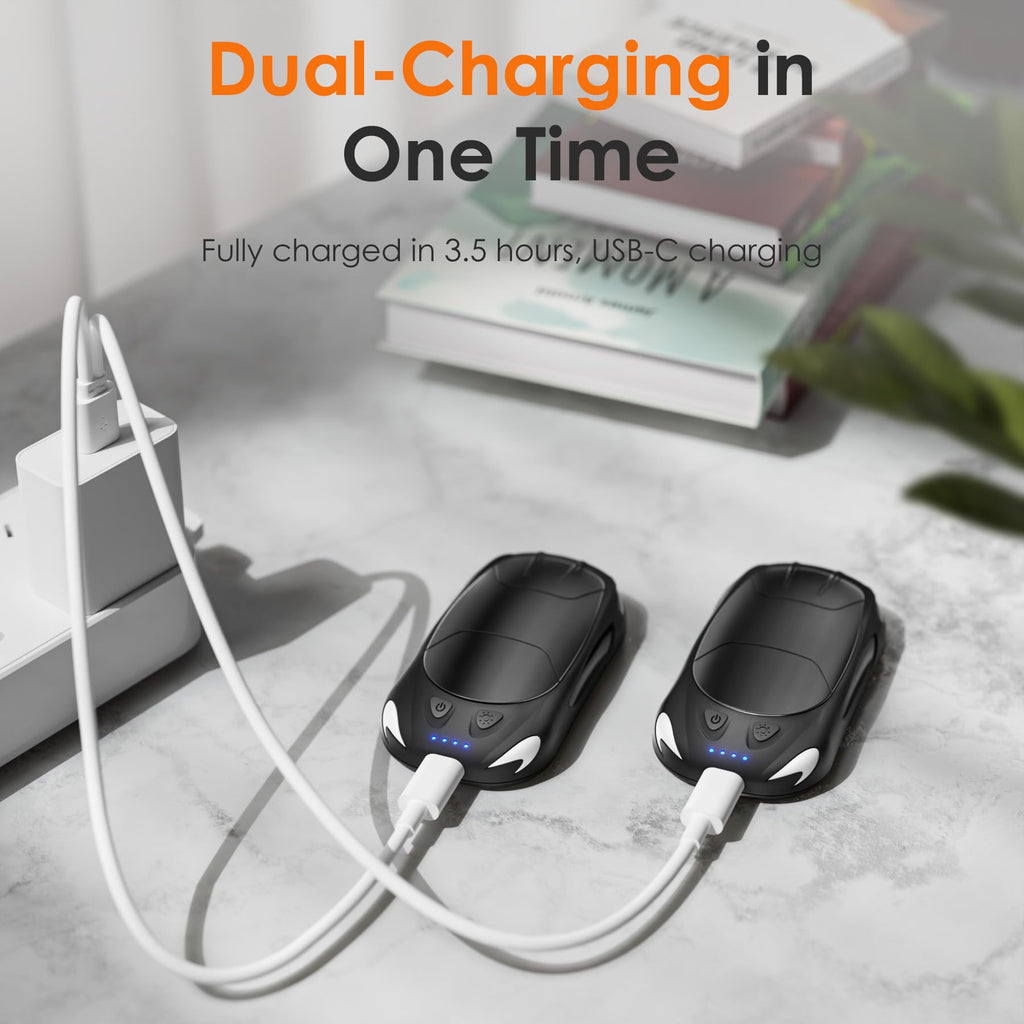 Nebafits Hand Warmers Rechargeable 2-Pack, Reusable Portable Magnetic Pocket Heater, USB 2-in-1 Hand Warmer, Suitable for Men an