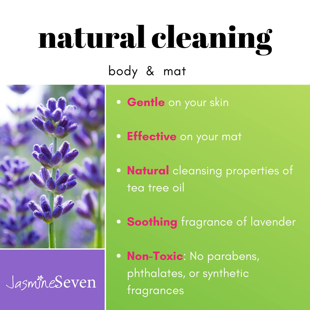 Yoga Wipes For Body And Mat - Natural Lavender And Tea Tree - 45 Wipes In Resealable Canister - By Jasmine Seven - For Home, Stu