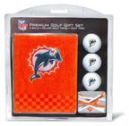 Team Golf Nfl Miami Dolphins Gift Set: Embroidered Golf Towel, 3 Golf Balls, And 14 Golf Tees 2-3/4'' Regulation, Tri-Fold Towel