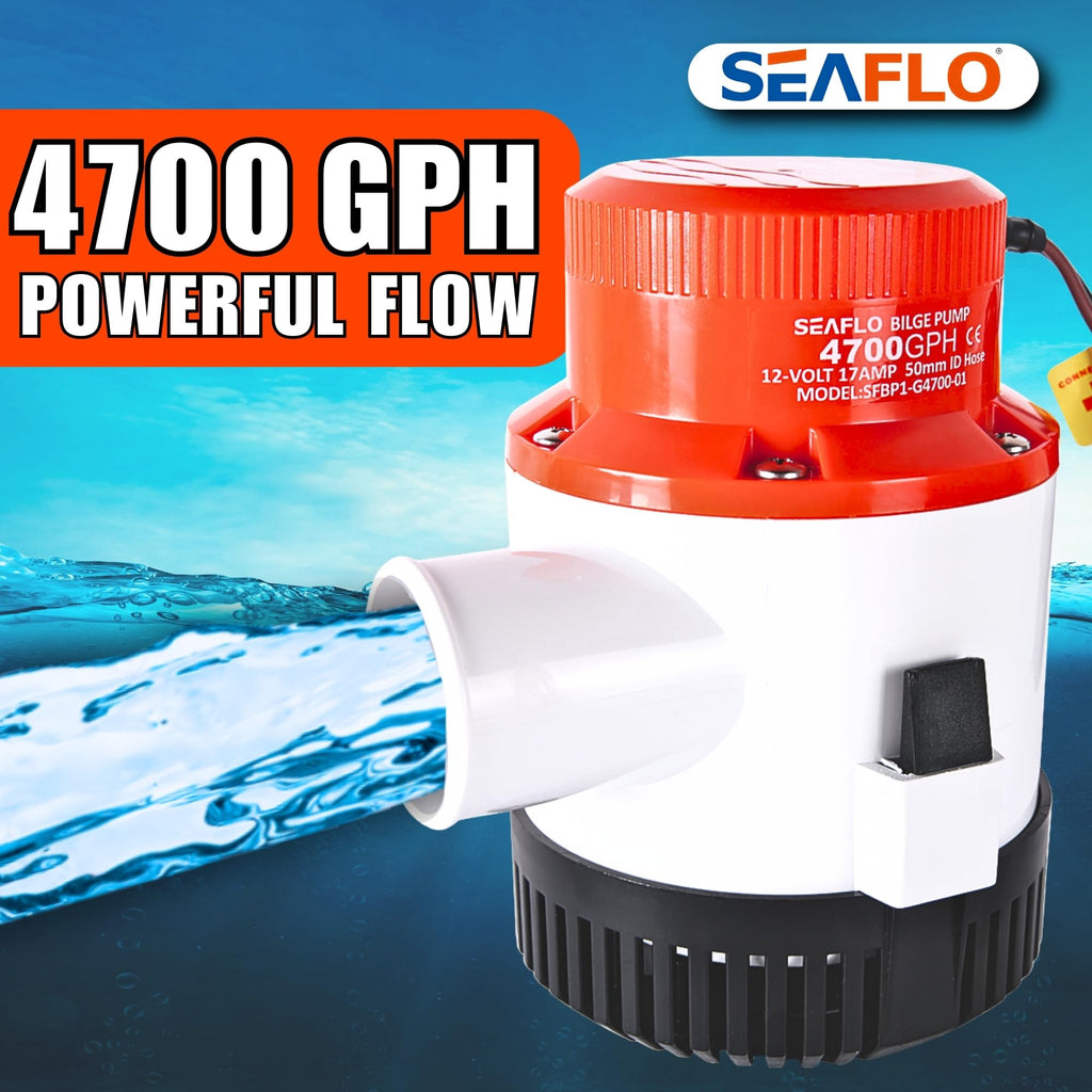 Seaflo 4700 Gph 12V Heavy Duty Electric Bilge Pump (4700Gph 12V)