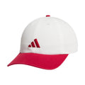Adidas MenS Ultimate Baseball Cap  Athletic Relaxed Cotton Strapback Hat, Off White/Active Maroon/3, One Size