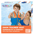 New Swimschool Swim Trainer Vest - Small/Medium Max 33 Pounds - Kids Swim Vest With Padded Shoulders - Comfortable Flex-Form-Fit