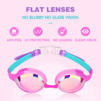 Keary Kids Swim Goggles Swimming Goggles For Toddler Children Girls Boys Youth, Anti-Fog Waterproof Uv Protection Clear Vision M