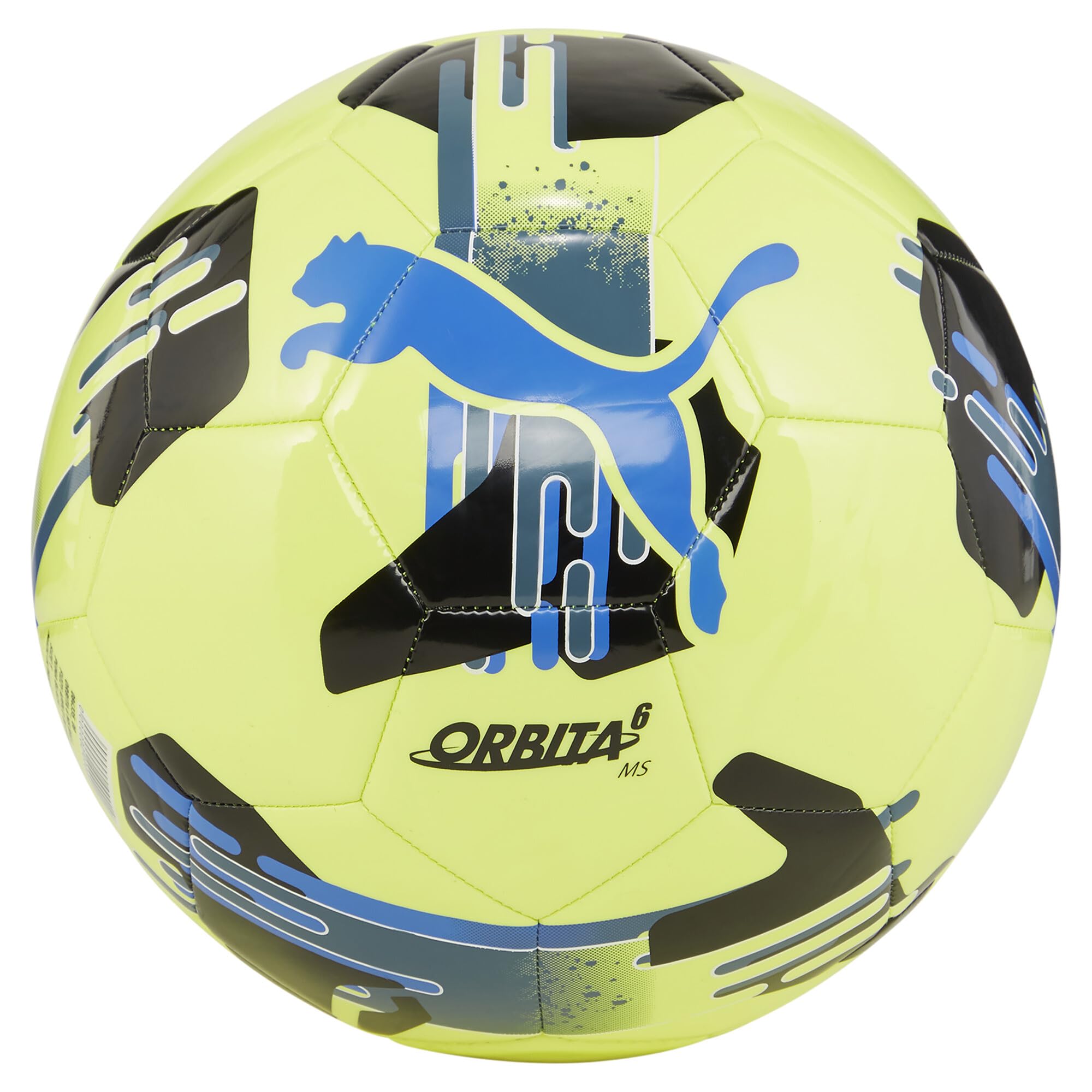 Puma Unisex Orbita 6 Machine Stitch Soccer Ball, Fizzy Apple-Bluemazing-Puma Black, 3
