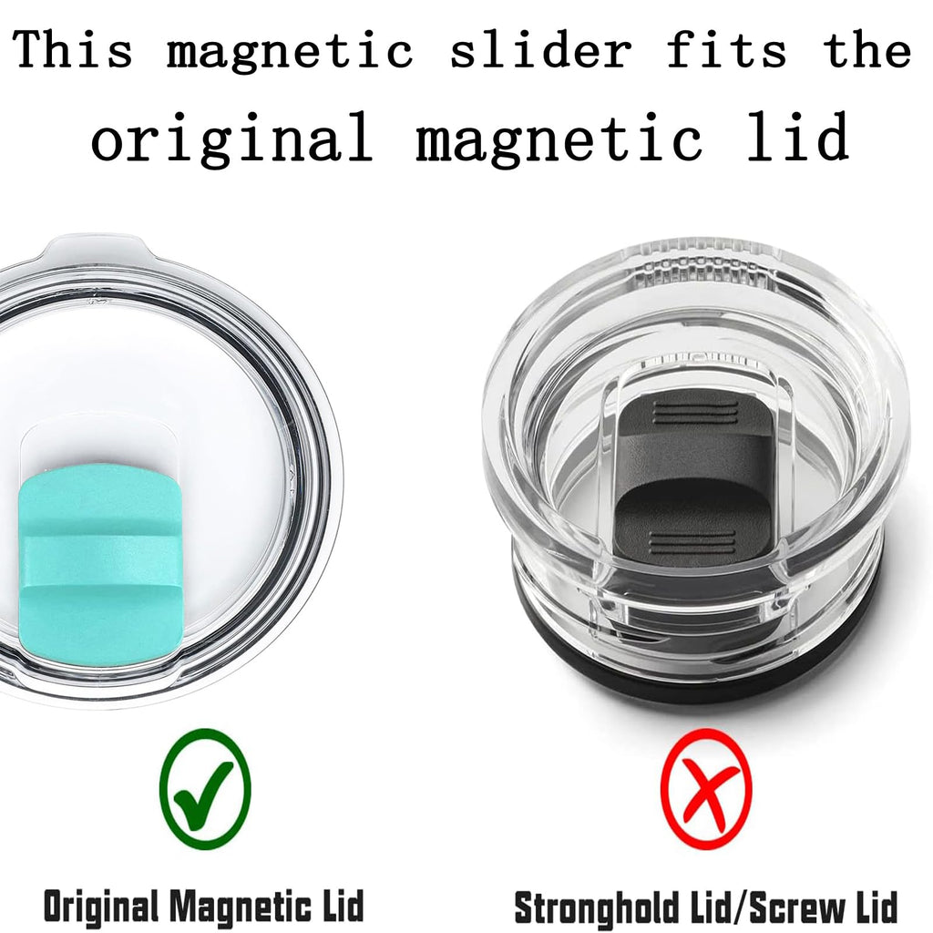 Magnetic Slider Replacement Block, Slider Lid Magnet For Yeti Lids 10 Oz, 14Oz, 16 Oz, 20 Oz, 26 Oz, 30 Oz (Black+Blue)