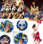 Puzine 2Pack 12'' Cheerleading Metallic Foil & Plastic Ring Pom Poms Cheerleading Poms (Pink And Silver)