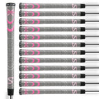 SuperStroke Cross Comfort Golf Club Grip, Gray/Pink (Undersize), Pack of 13 Soft & Tacky Polyurethane That Boosts Traction X-Sty