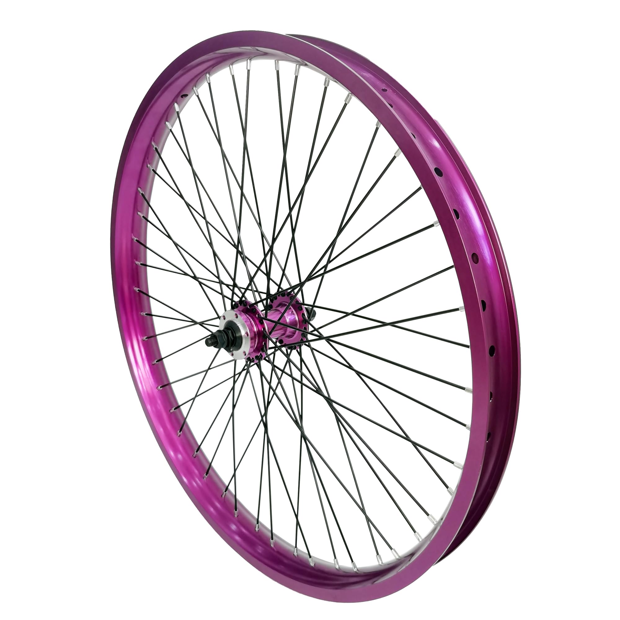 DONSP1986 26 inch x 1.85 Heavy Duty Front Bicycle Wheel 12 Gauge 48 Spokes, Double Wall Aluminum Alloy 26 Bike Front Rim (Purple