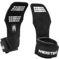 Meister Elite Leather Weight Lifting Grips W/Gel Padding (Pair) - X-Small