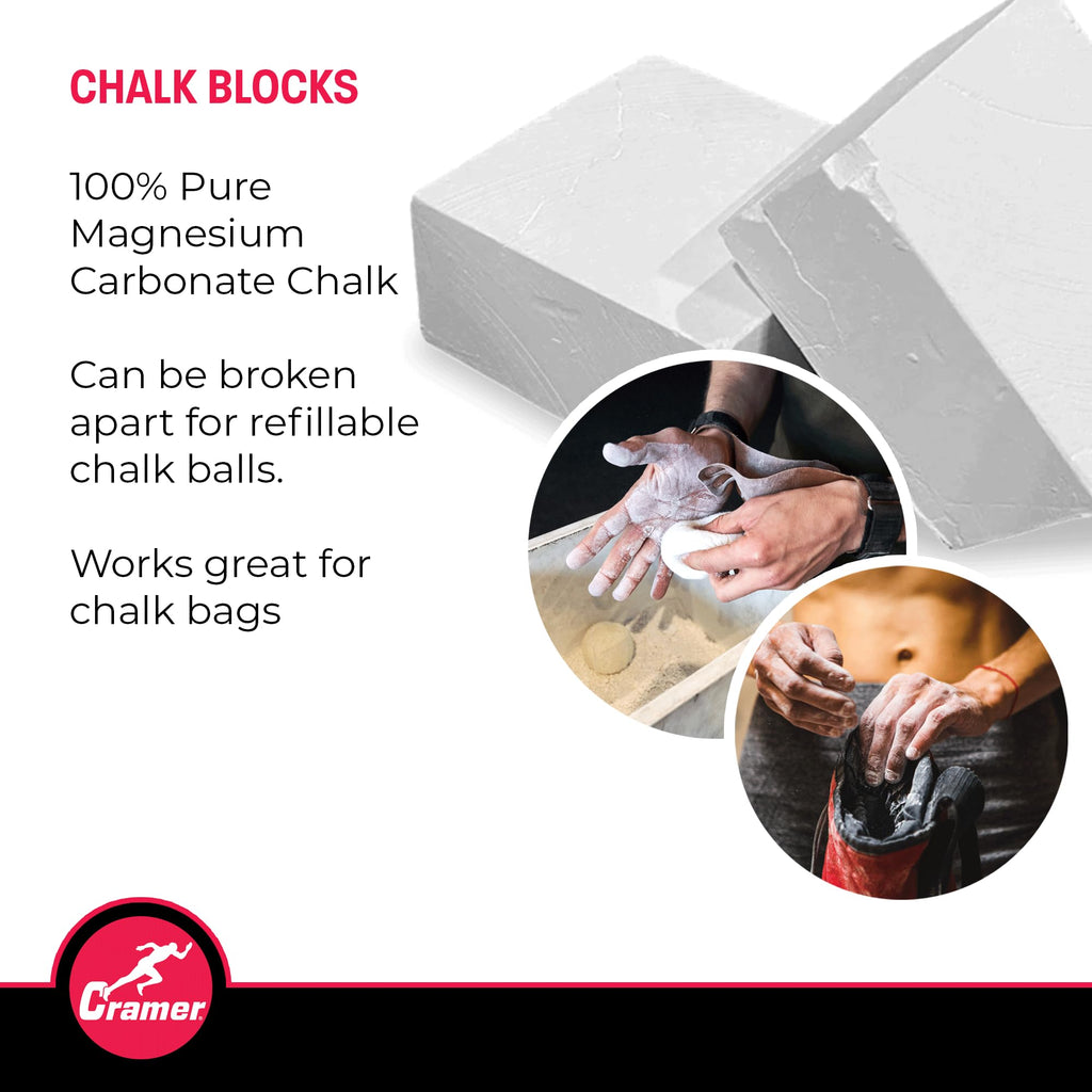 Cramer Gym Chalk Block, Magnesium Carbonate For Better Grip In Gymnastics, Weightlifting, Power Lifting, Pole Fitness, & Rock Cl
