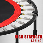 Kanchimi 40'' Folding Mini Fitness Indoor Exercise Workout Rebounder Trampoline With Handle, Max Load 330Lbs(Black)