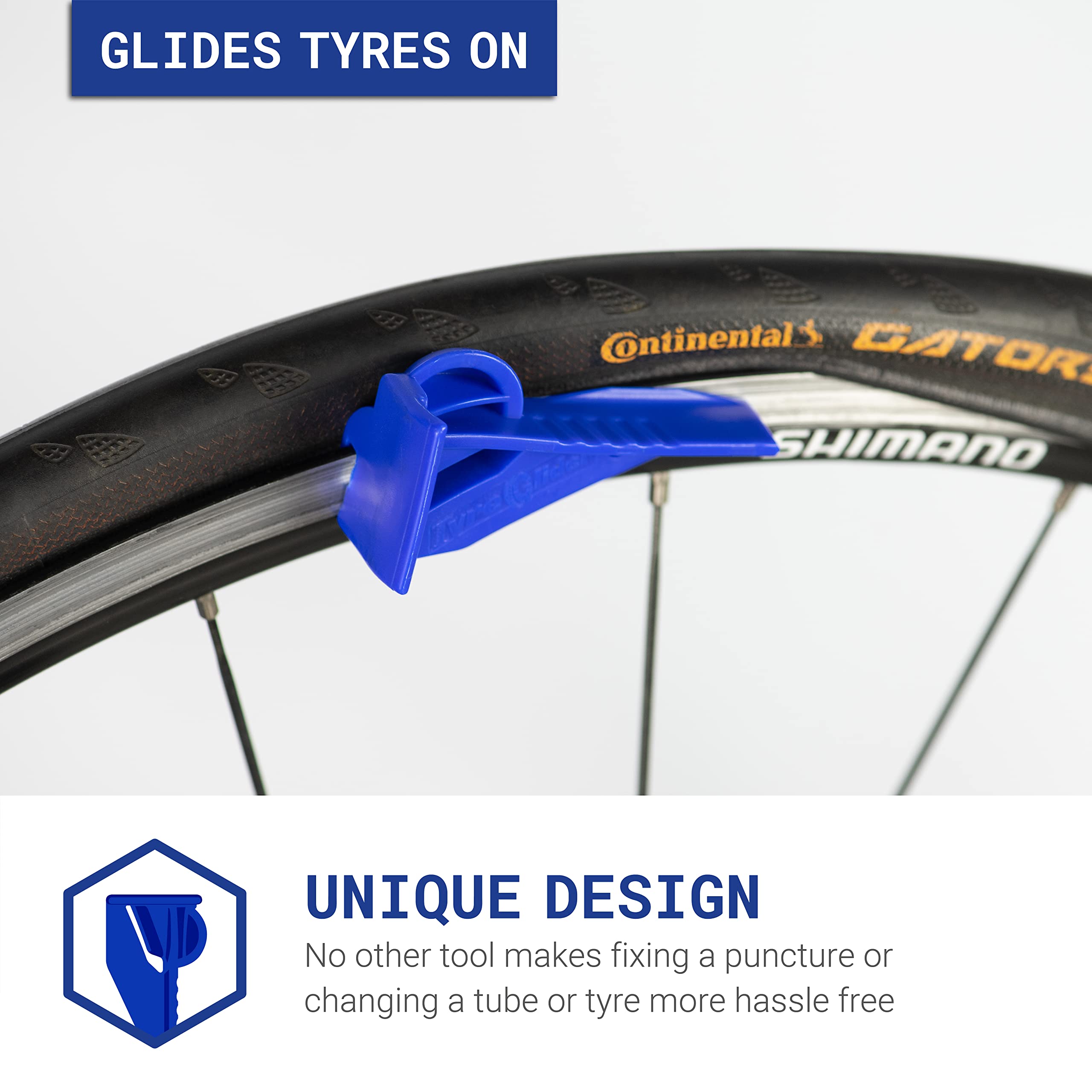 Rehook Tyre Glider - A Strong Portable Bicycle Tyre Replacement And Bike Tire Remover Tool - No More Tyre Levers Or Tyre Changin