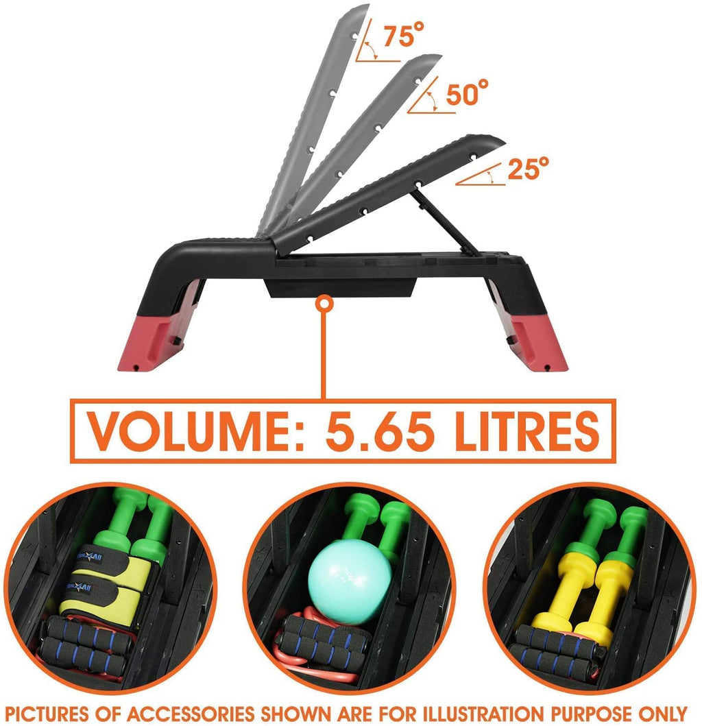 Yes4All Multifunctional Fitness Aerobic Step Platform/Aerobic Deck, Household Step Workout Bench For Home Gym (Red/Black)