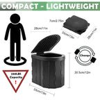 Sfsumart Portable Toilet For Camping, Foldable Camping Toilet For Adults, Emergency Potty, 12Pc Toilet Bags For Outdoor, Car Tra