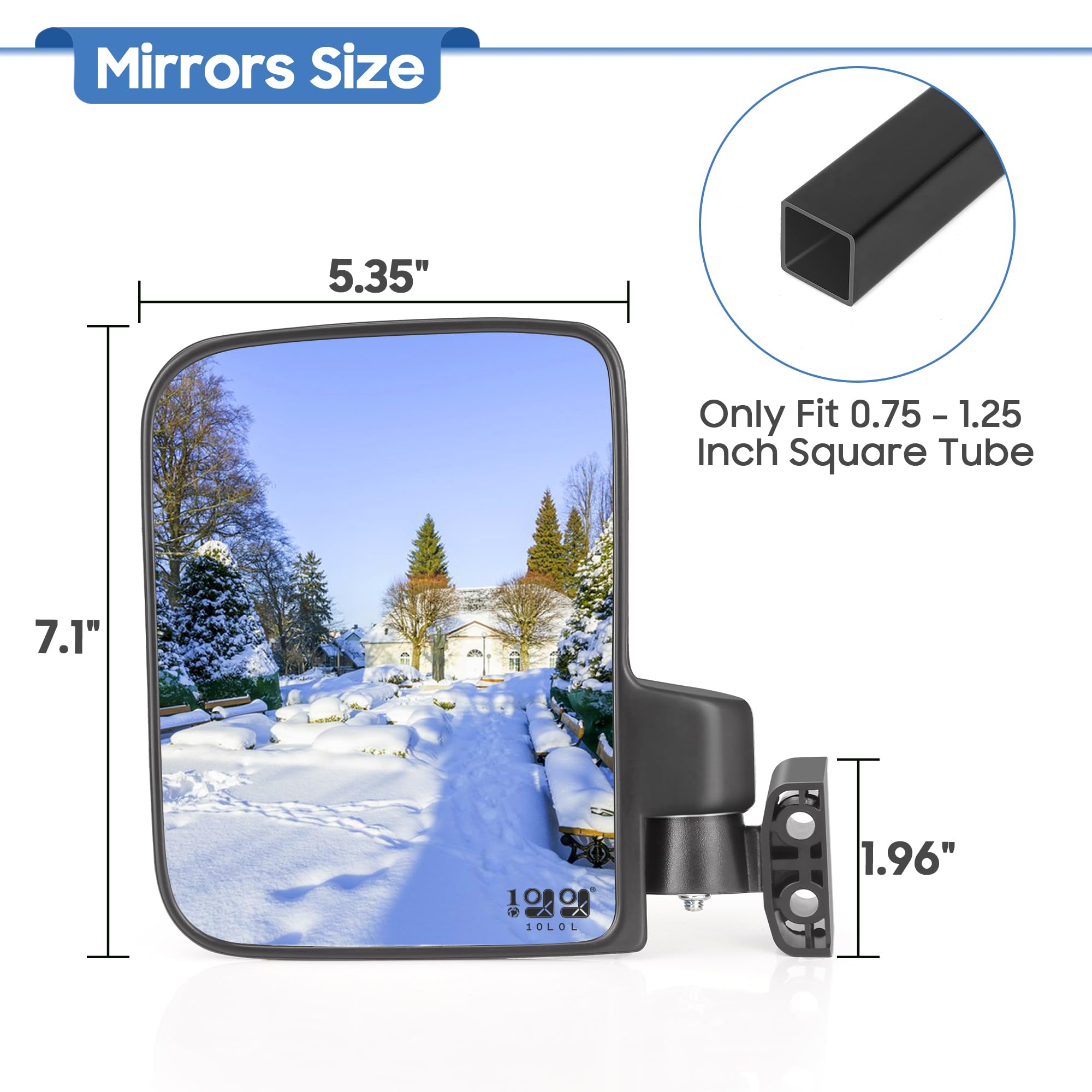 9.99World Mall Golf Cart Side Mirrors, No Drilling 180 Degree Rotation & Foldable-Hd Shatterproof Glass Mirrors For Golf Cart Cl