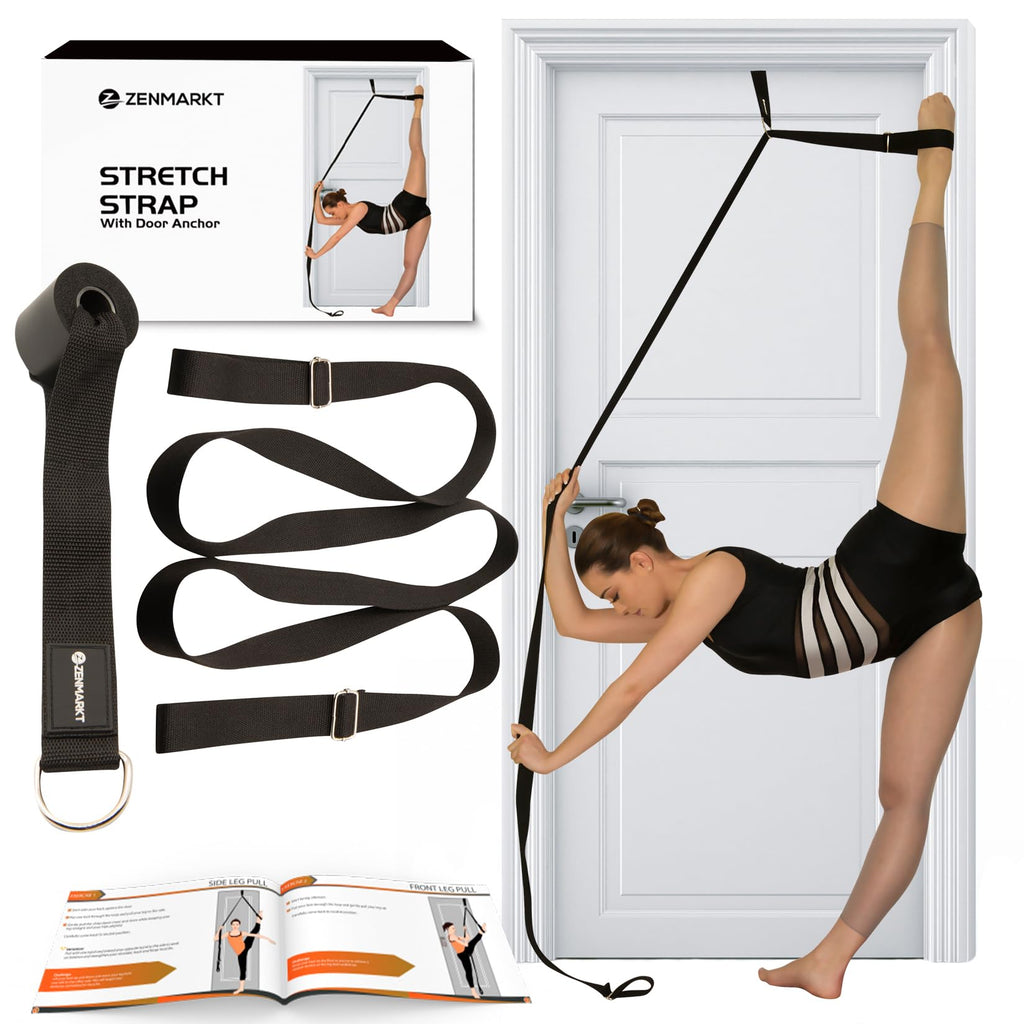 Stretching Strap With Door Anchor - Stretching Equipment To Improve Legs Flexibility - Splits Trainer For Home Ideal In Ballet,