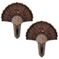 Qunclay 2 Pack Carved Turkey Mounting Kit with Beard Plate Turkey Hunting Tail Display Durable Easy to Assemble with Hardware