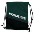 Logo Brands NCAA Michigan State Spartans Tilt Backsack - Water Resistant Drawstring Bag with Dual Strap Closure, Zipper Mesh Poc