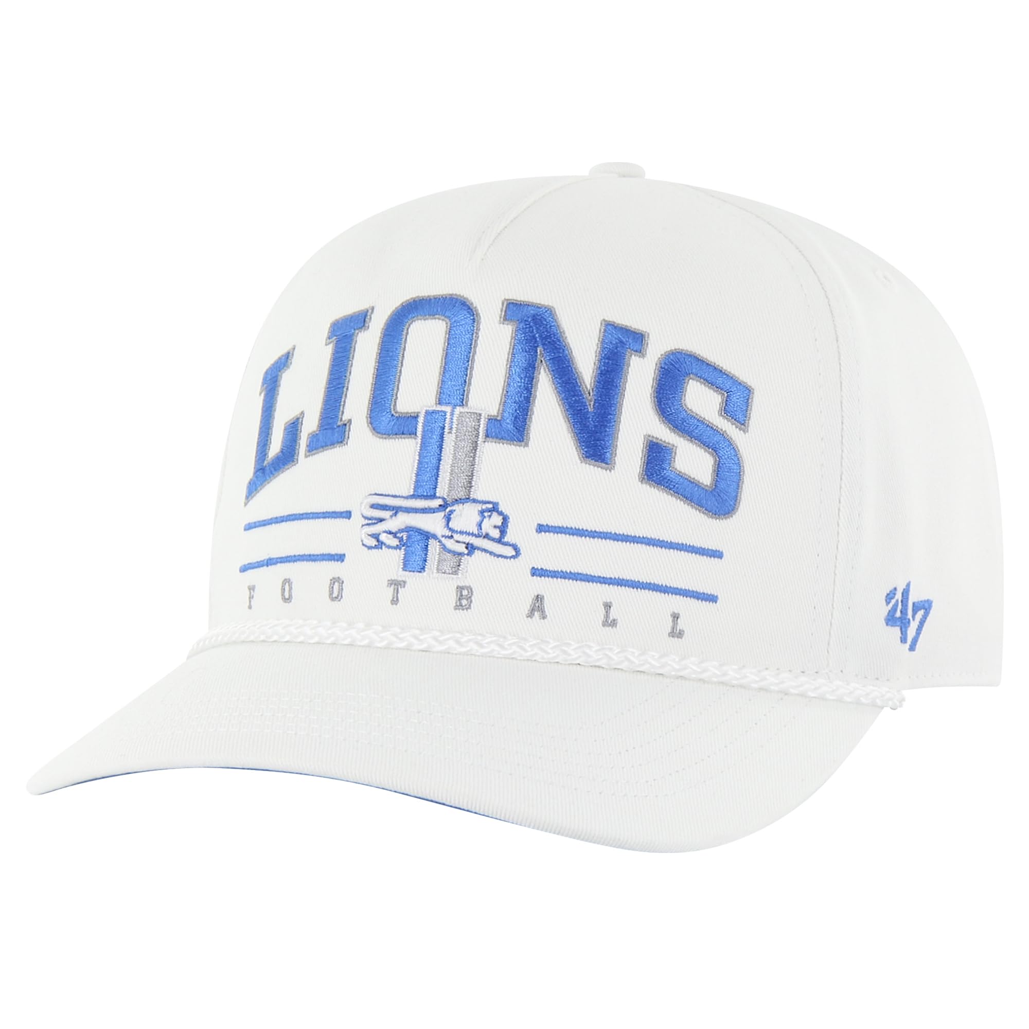 47 Men'S White Detroit Lions Roscoe Hitch Rope Adjustable Hat