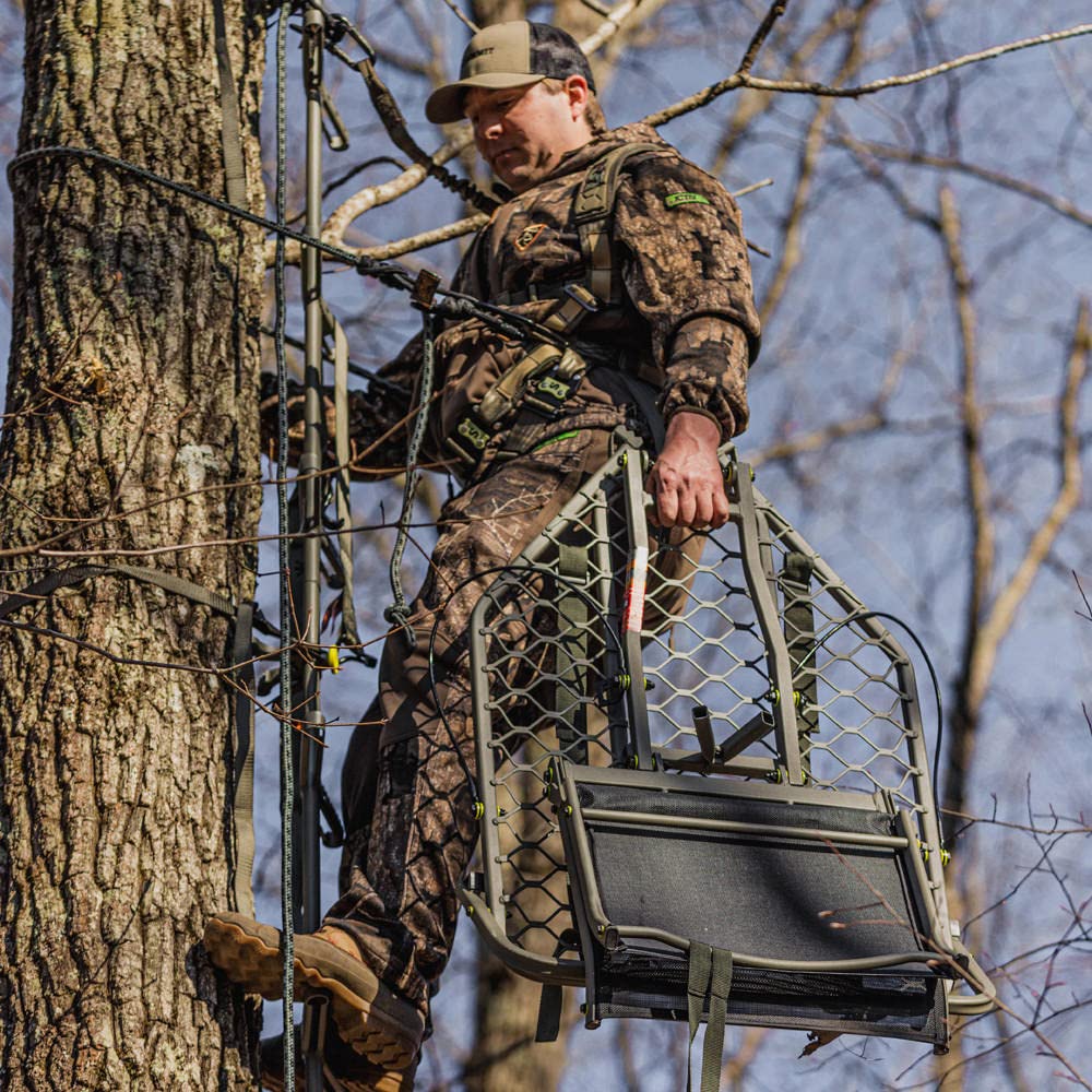 Summit Treestands Ledge Xt Hang-On Tree Stand | Lightweight | Folding Comfort-Mesh Seat (Su82117),Black