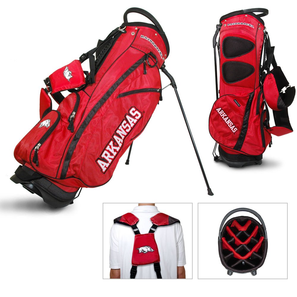 Team Golf Ncaa Arkansas Razorbacks Fairway Golf Stand Bag, Lightweight, 14-Way Top, Spring Action Stand, Insulated Cooler Pocket