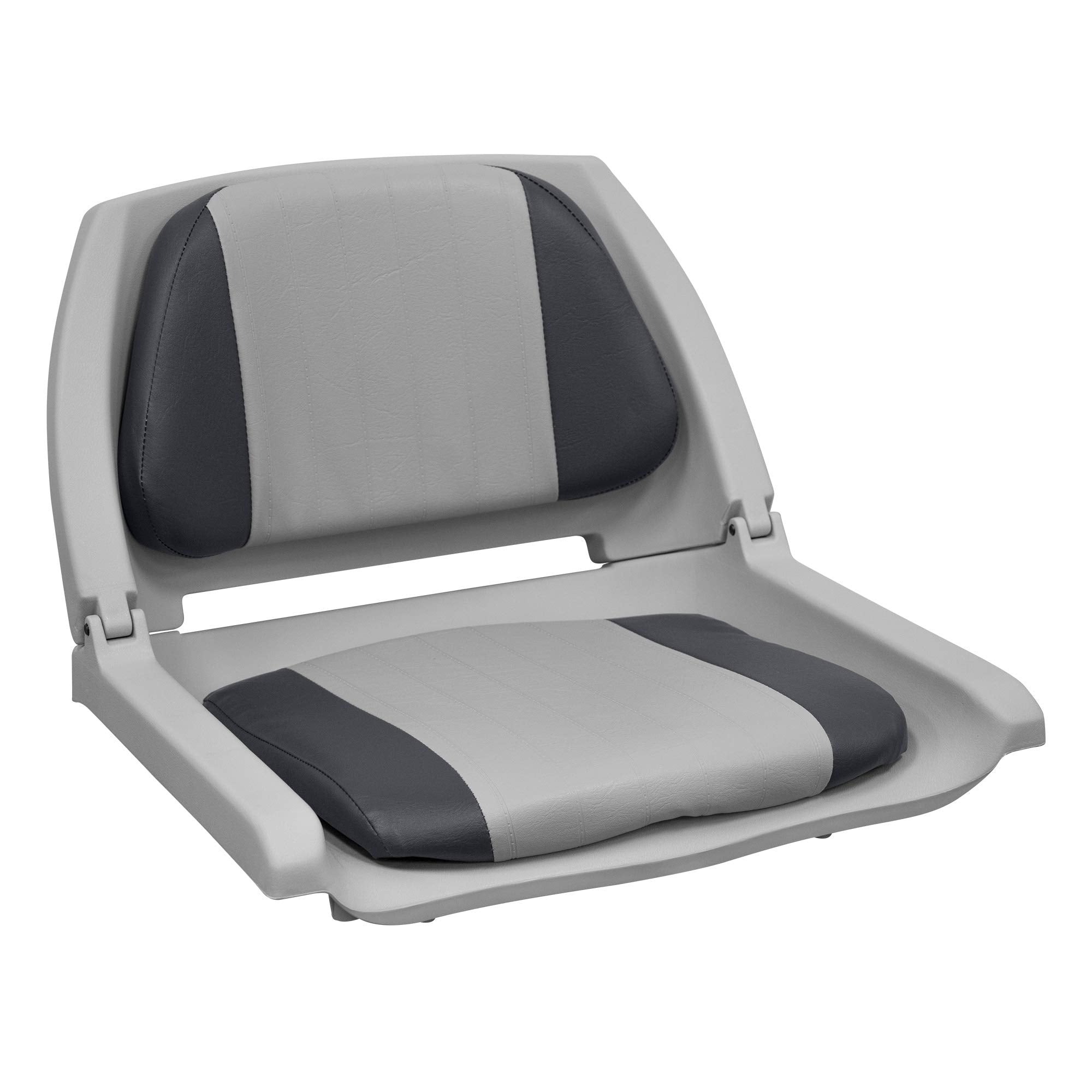 Wise 8Wd139Ls-012 Molded Fishing Boat Seat With Marine Grade Cushion Pads, Grey Shell, Grey/Charcoal Cushion