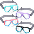 Flutesan 4 Pcs Kids Youth Swim Goggles with Nose Cover Elastic Strap Diving Swim Mask Swimming Waterproof Snorkel Goggle(Blue Pi