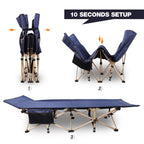 Redcamp Folding Camping Cots For Adults Heavy Duty, 28 Extra Wide Sturdy Portable Sleeping Cot For Camp Office Use, Blue
