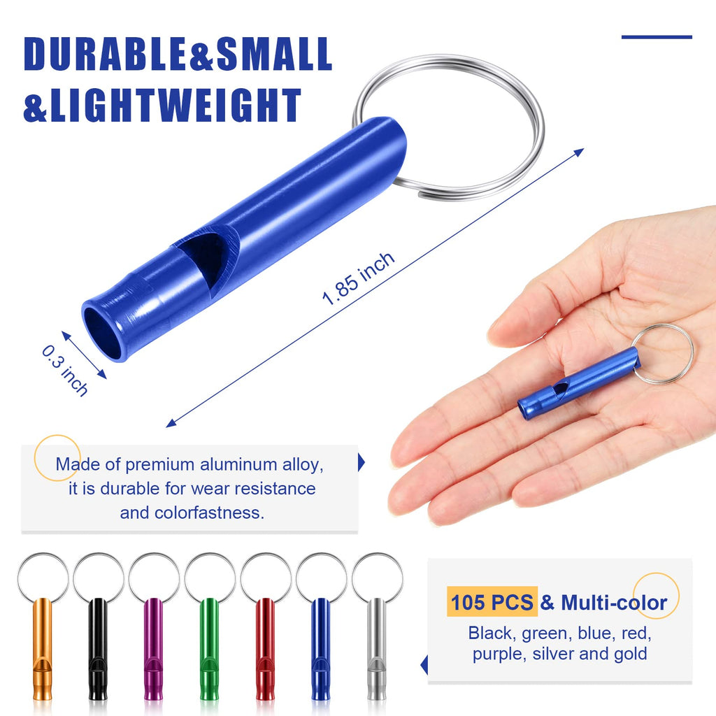 Konohan 105 Aluminum Emergency Whistle With Keychain Safety Survival Whistle Sturdy Light Whistle Keychain Whistle Loud Sound Ca